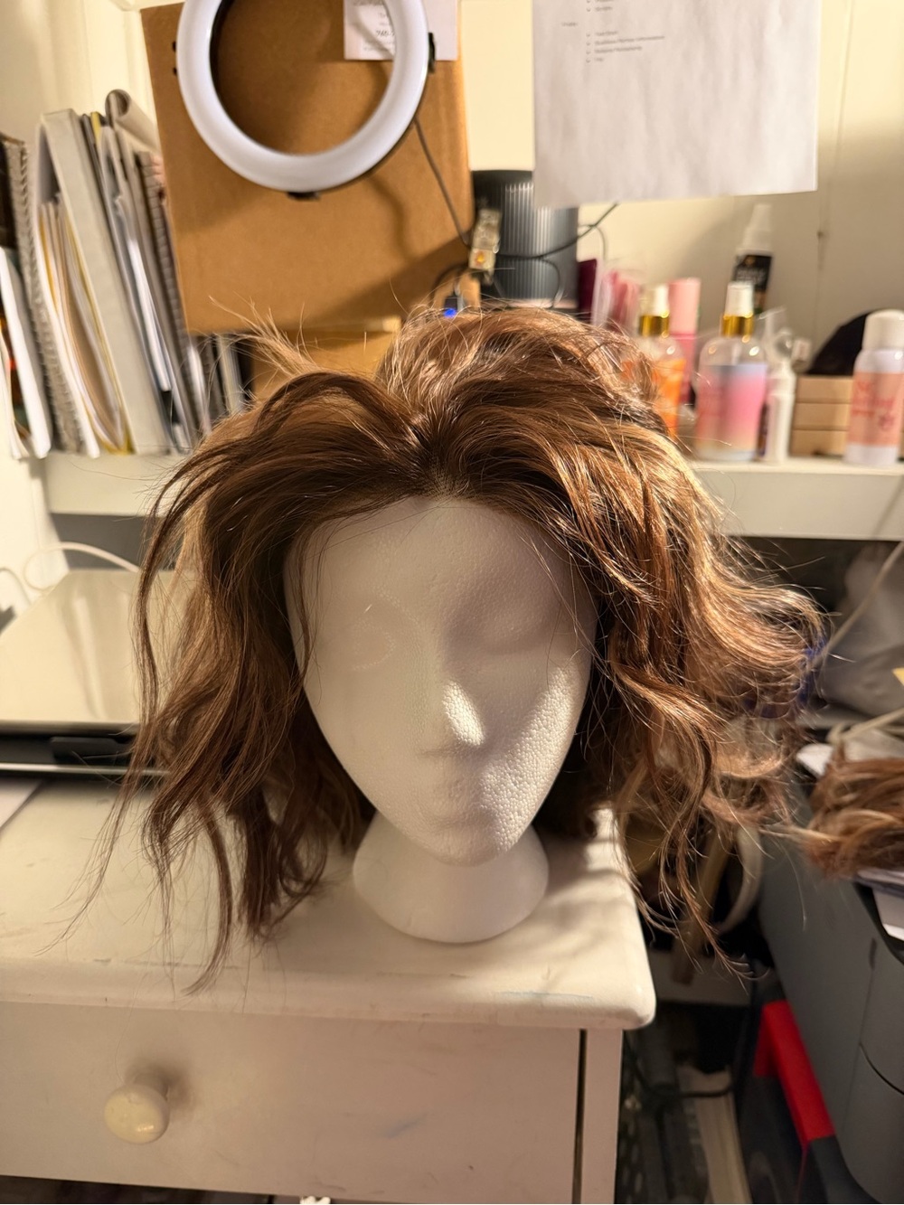 Women's Short Wavy Synthetic Wig - Chestnut Brown